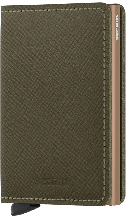 SLIMWALLET SAFFIANO OLIVE