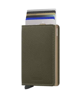 SLIMWALLET SAFFIANO OLIVE