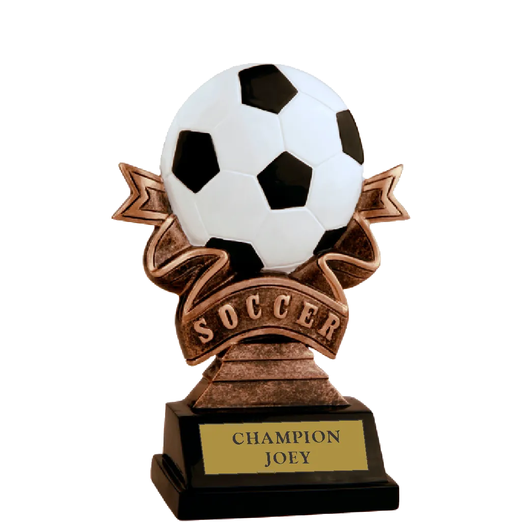Soccer Ribbon Resin