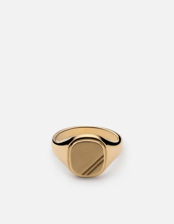 Square Step Ring, Gold Vermeil