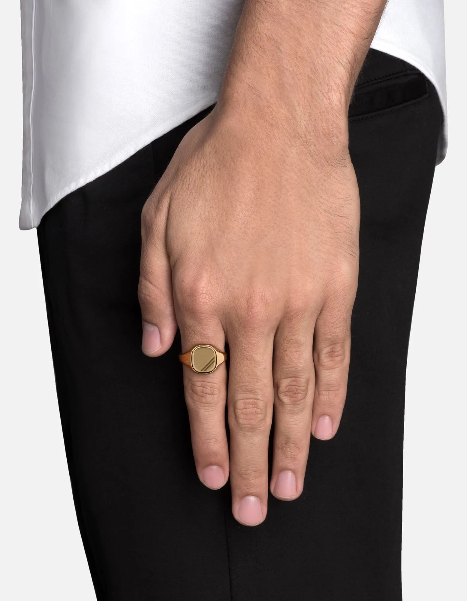 Square Step Ring, Gold Vermeil