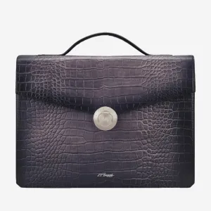 S.T. Dupont Atelier Black Leather Briefcase 191574
