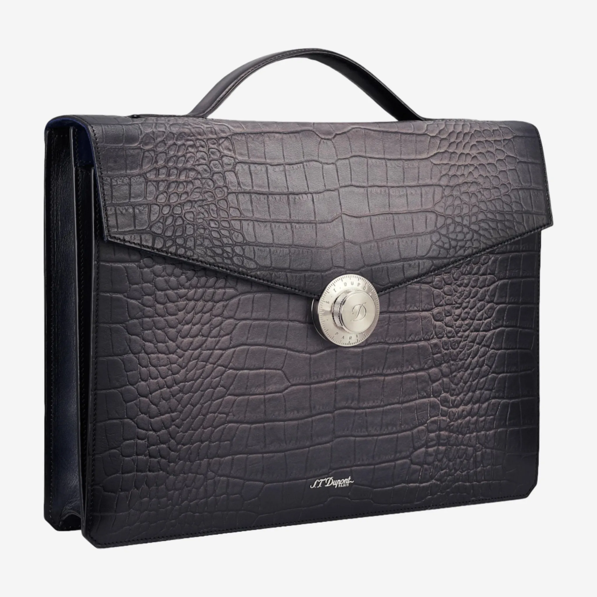 S.T. Dupont Atelier Black Leather Briefcase 191574