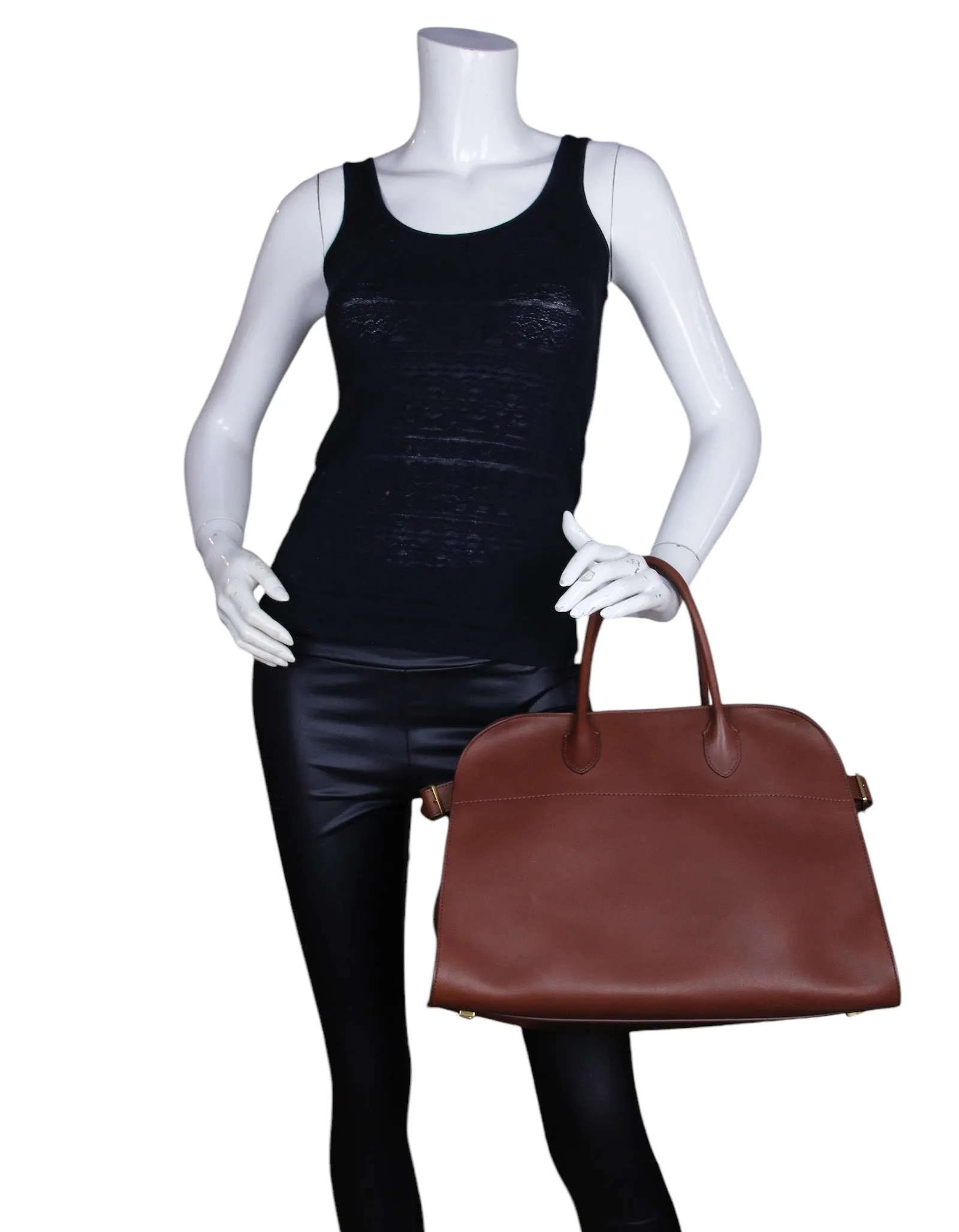 The Row New Burgundy Leather Soft Margaux 15 Bag