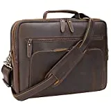 Tocode Large Messenger Bag for Men, Vintage Waxed Canvas Satchel Leather Briefcases Crossbody Shoulder Bags, 15.6 inch Computer Laptop Bags Water Resistant Travel School Work Bag Black