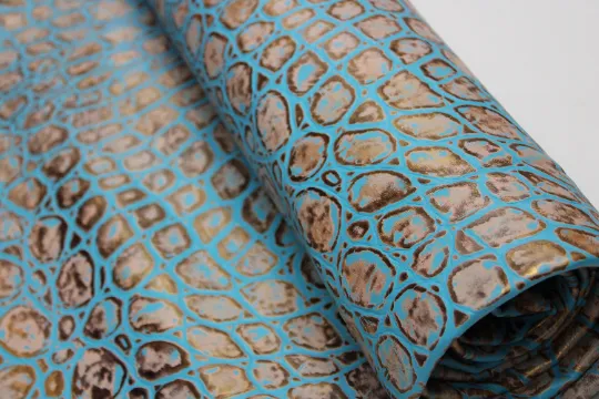 Turquoise Copper EMBOSSED TORTOISE |  12"x12 12"x18", 12"x24" Precuts