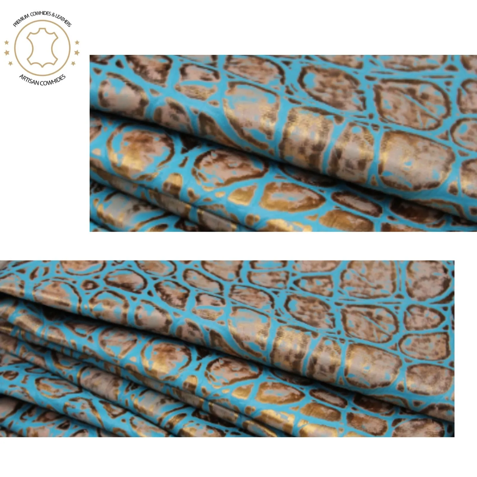 Turquoise Copper EMBOSSED TORTOISE |  12"x12 12"x18", 12"x24" Precuts