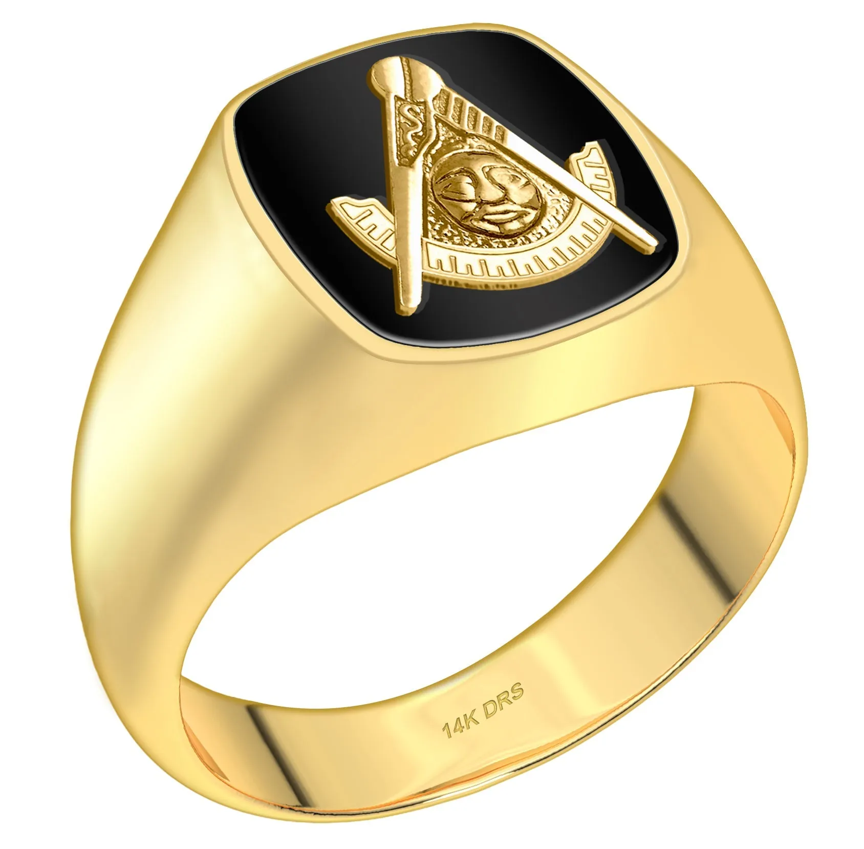US Jewels Masonic Customizable Men's 14k or 10k Gold Masonic Rings