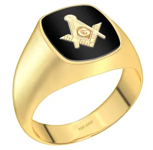US Jewels Masonic Customizable Men's 14k or 10k Gold Masonic Rings