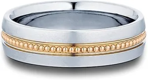 Verragio White & Rose Gold Men's Wedding Band