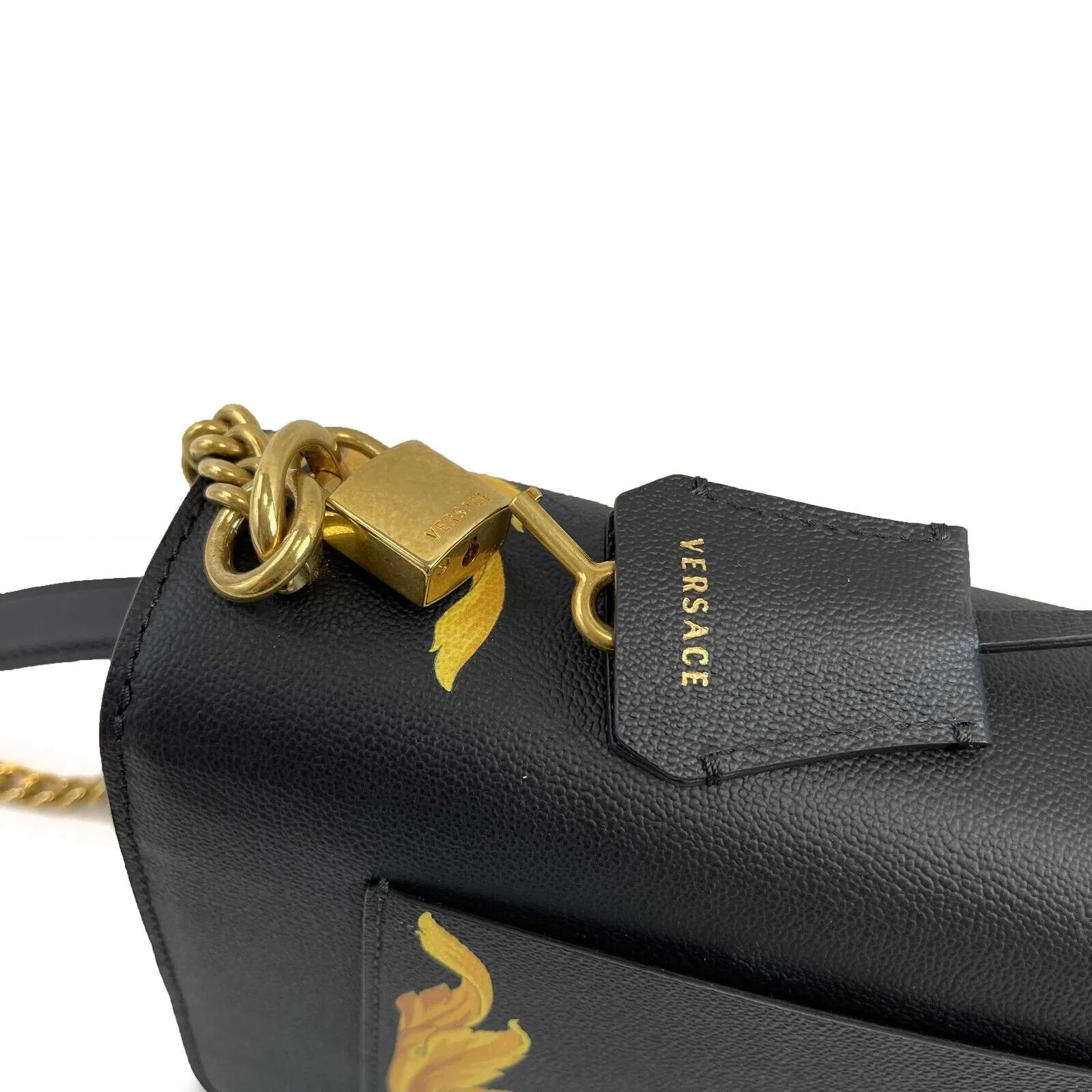 Versace Barocco Icon Borsa Vitello St. Baroque Black and Gold Handbag 2018