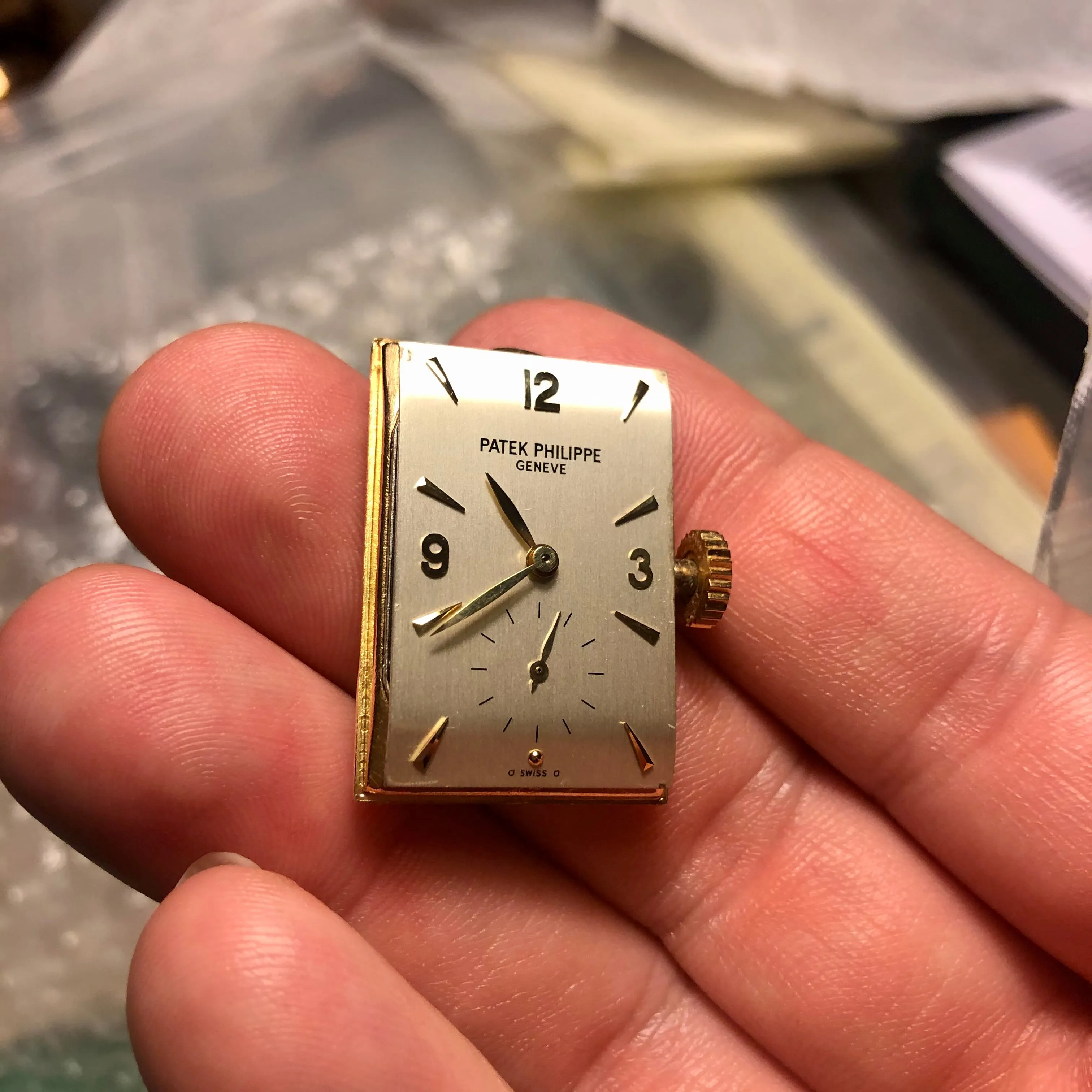 Vintage 1950’s Patek Philippe Hour Glass 2468 Sigma Silver Dial Dress Wristwatch