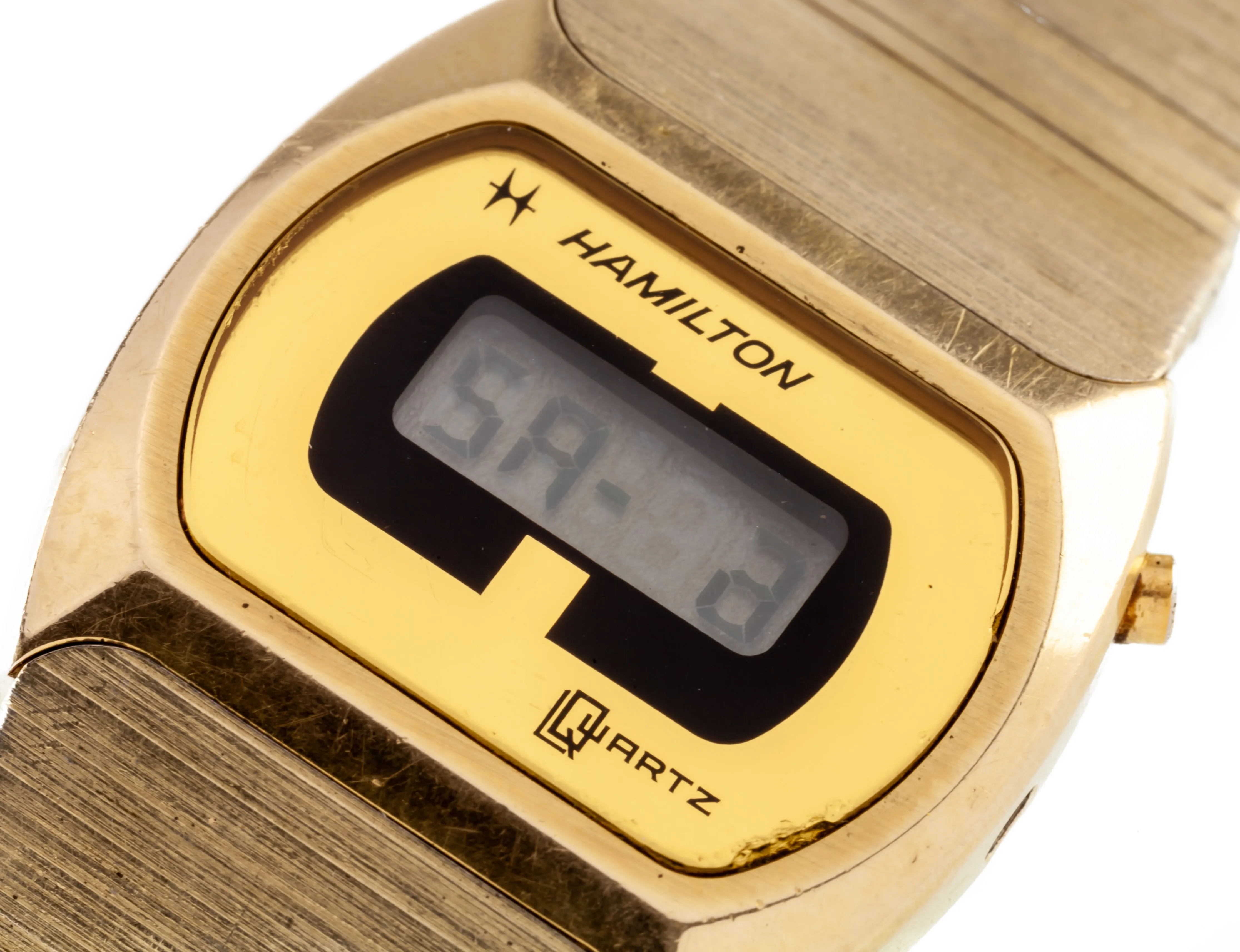 Vintage Hamilton Quartz LCD Watch 14K Electroplated 880002-4