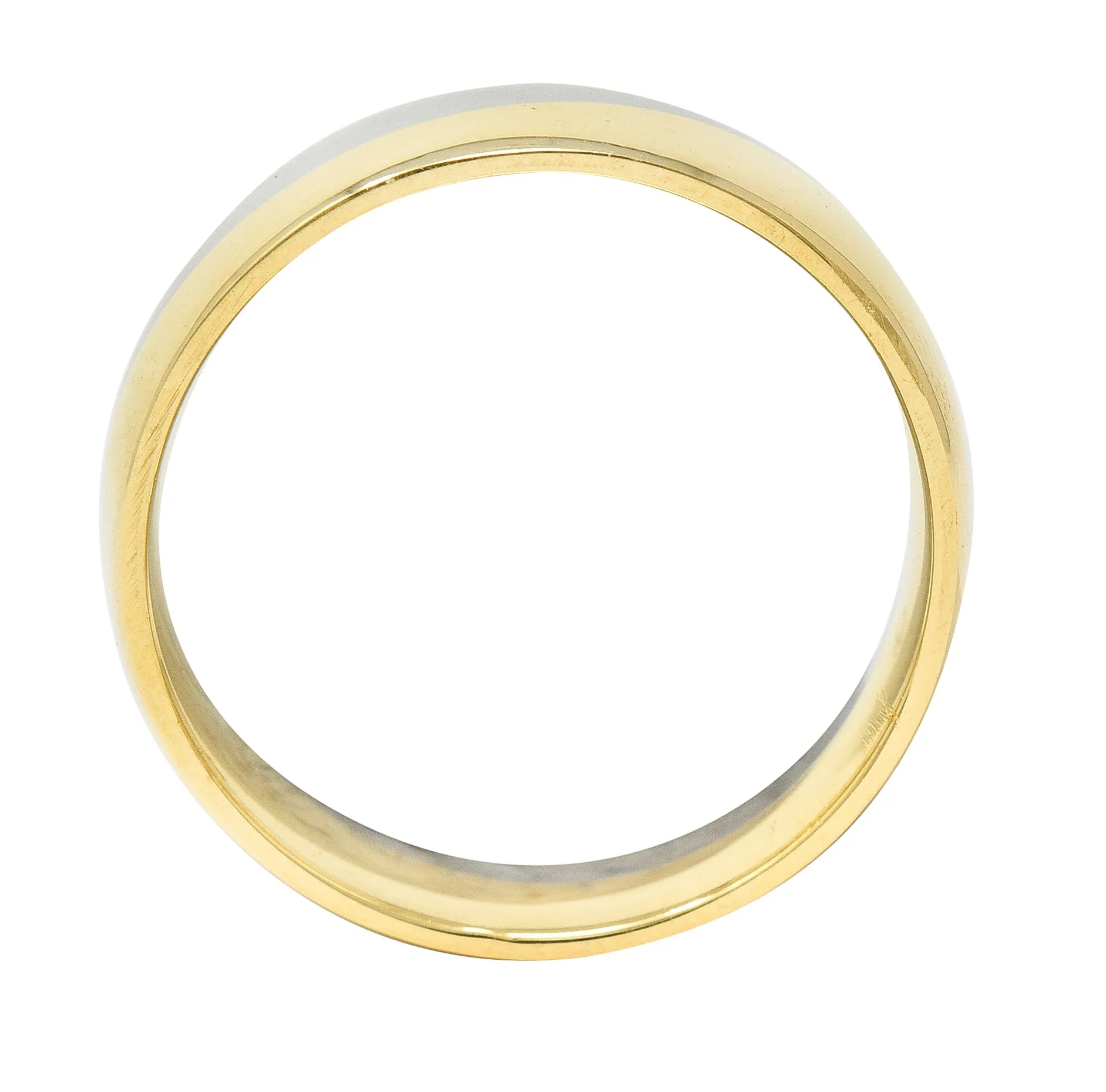 Vintage Platinum 18 Karat Gold 6MM Wave Band Ring
