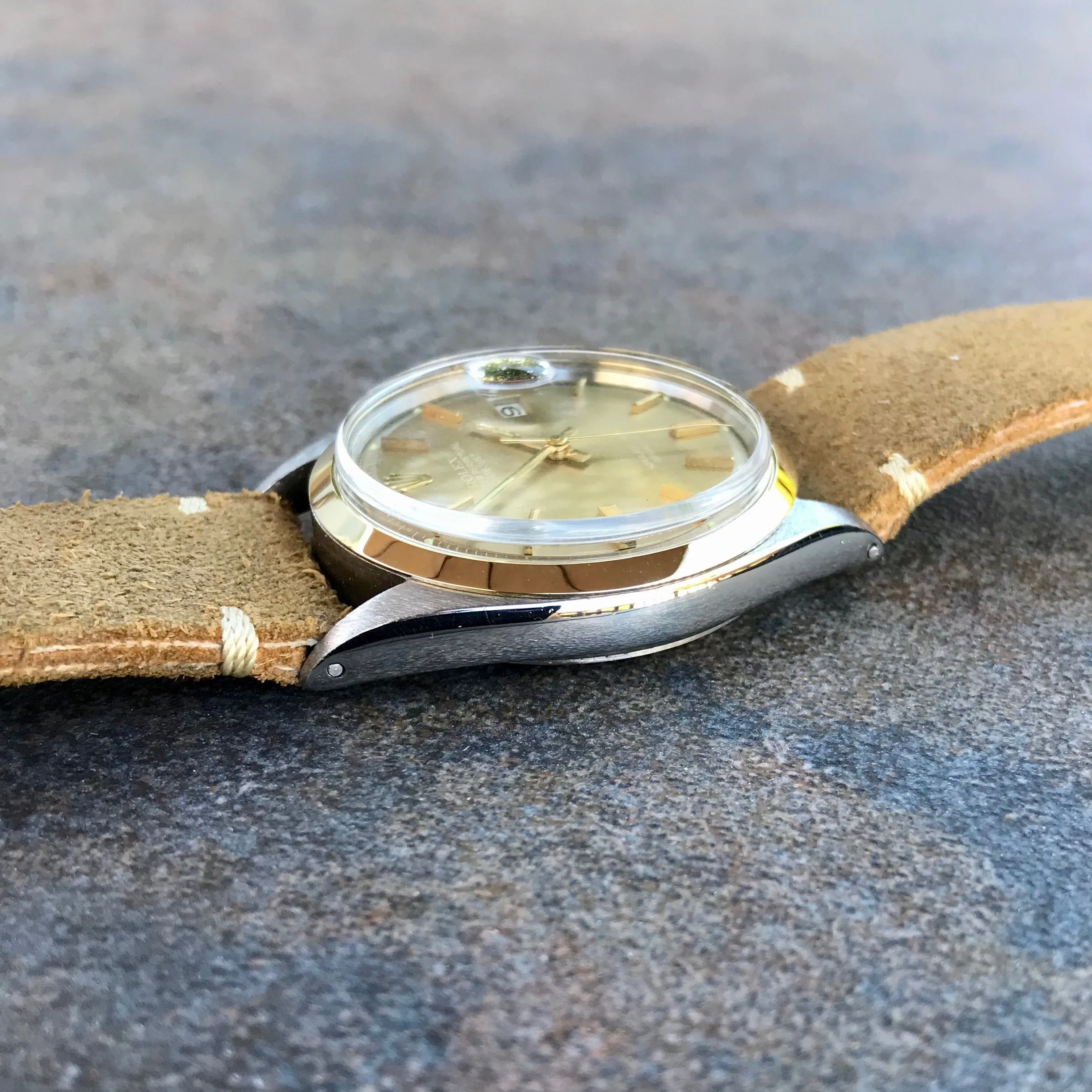 Vintage Rolex 1601 1601/3 Sigma Dial Metallic Caliber 1560 Steel Gold Wristwatch 1966