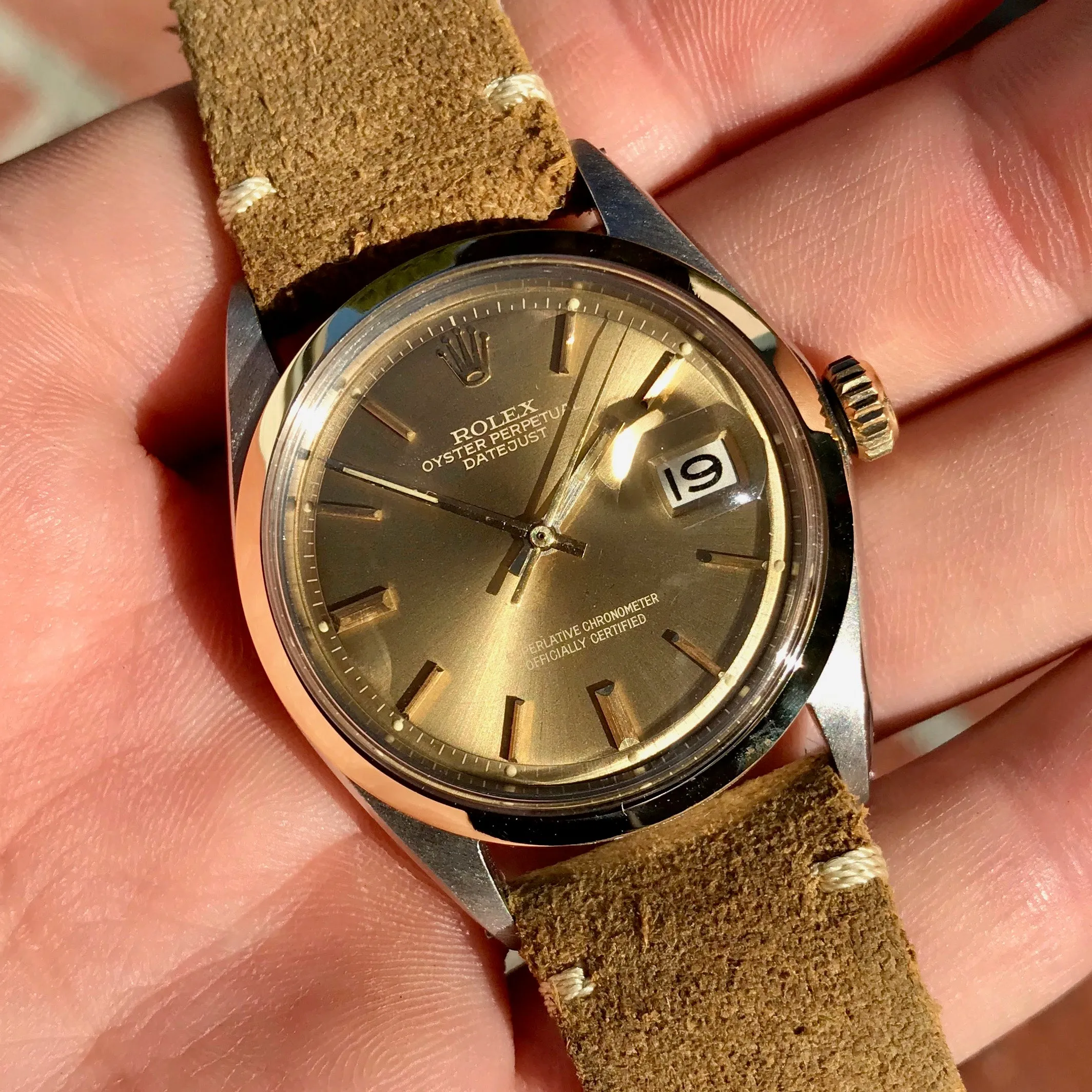 Vintage Rolex 1601 1601/3 Sigma Dial Metallic Caliber 1560 Steel Gold Wristwatch 1966