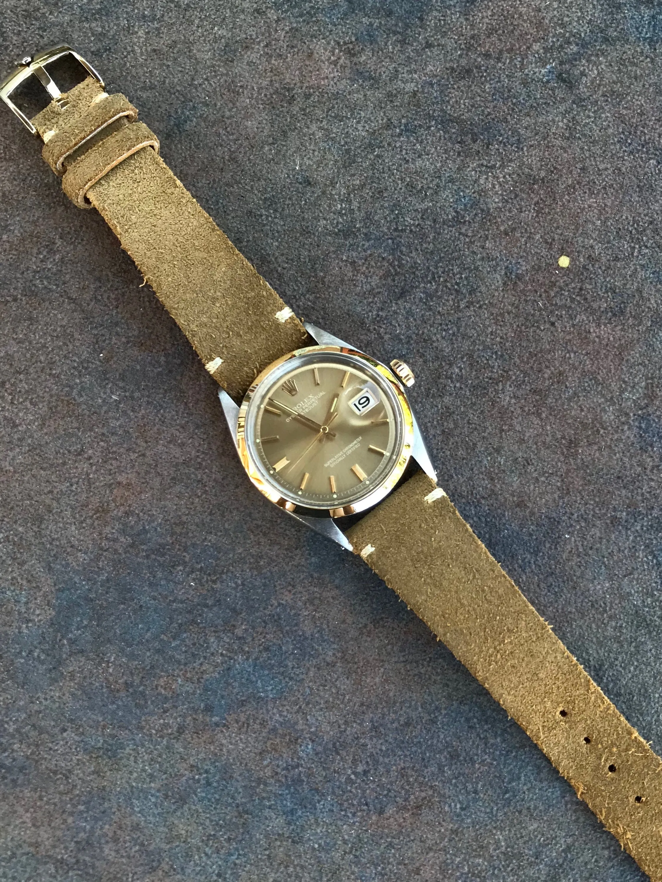 Vintage Rolex 1601 1601/3 Sigma Dial Metallic Caliber 1560 Steel Gold Wristwatch 1966