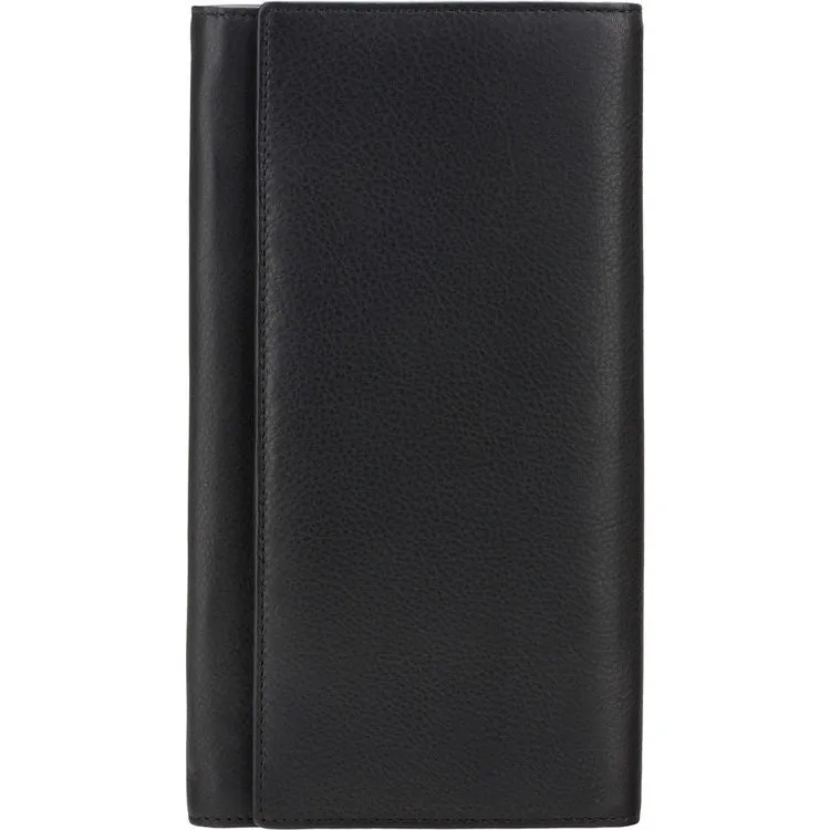 Visconti Black Leather Clutch Bag