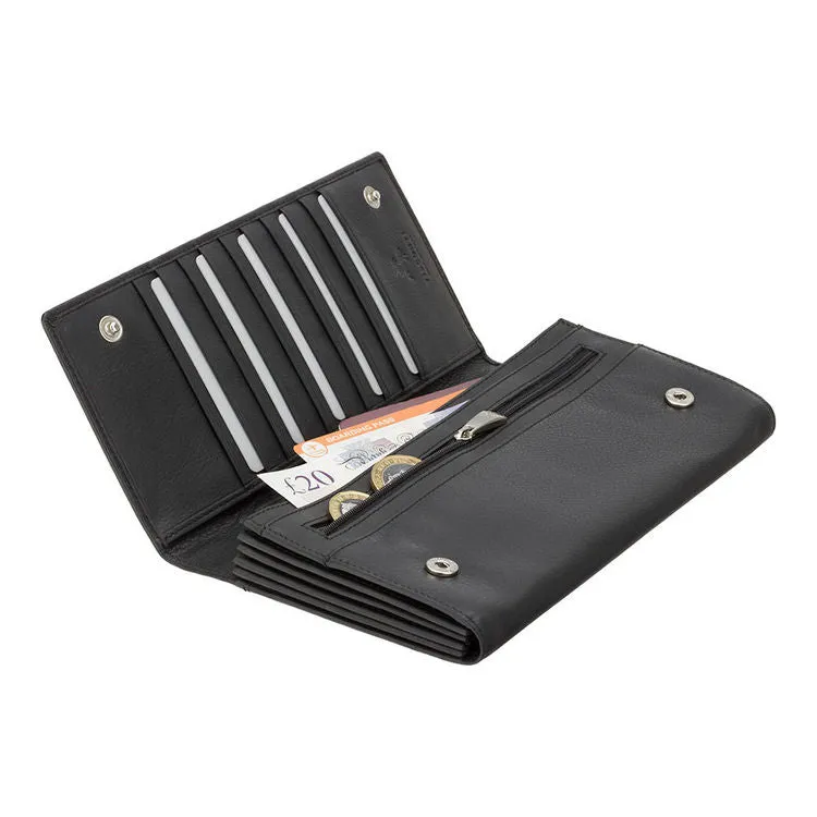 Visconti Black Leather Clutch Bag
