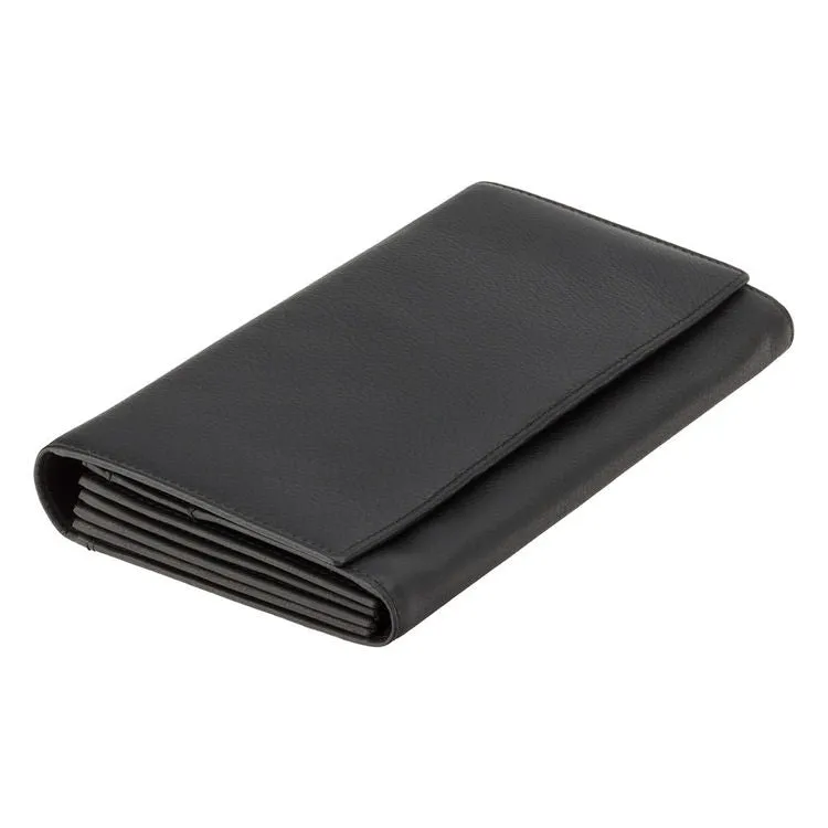 Visconti Black Leather Clutch Bag