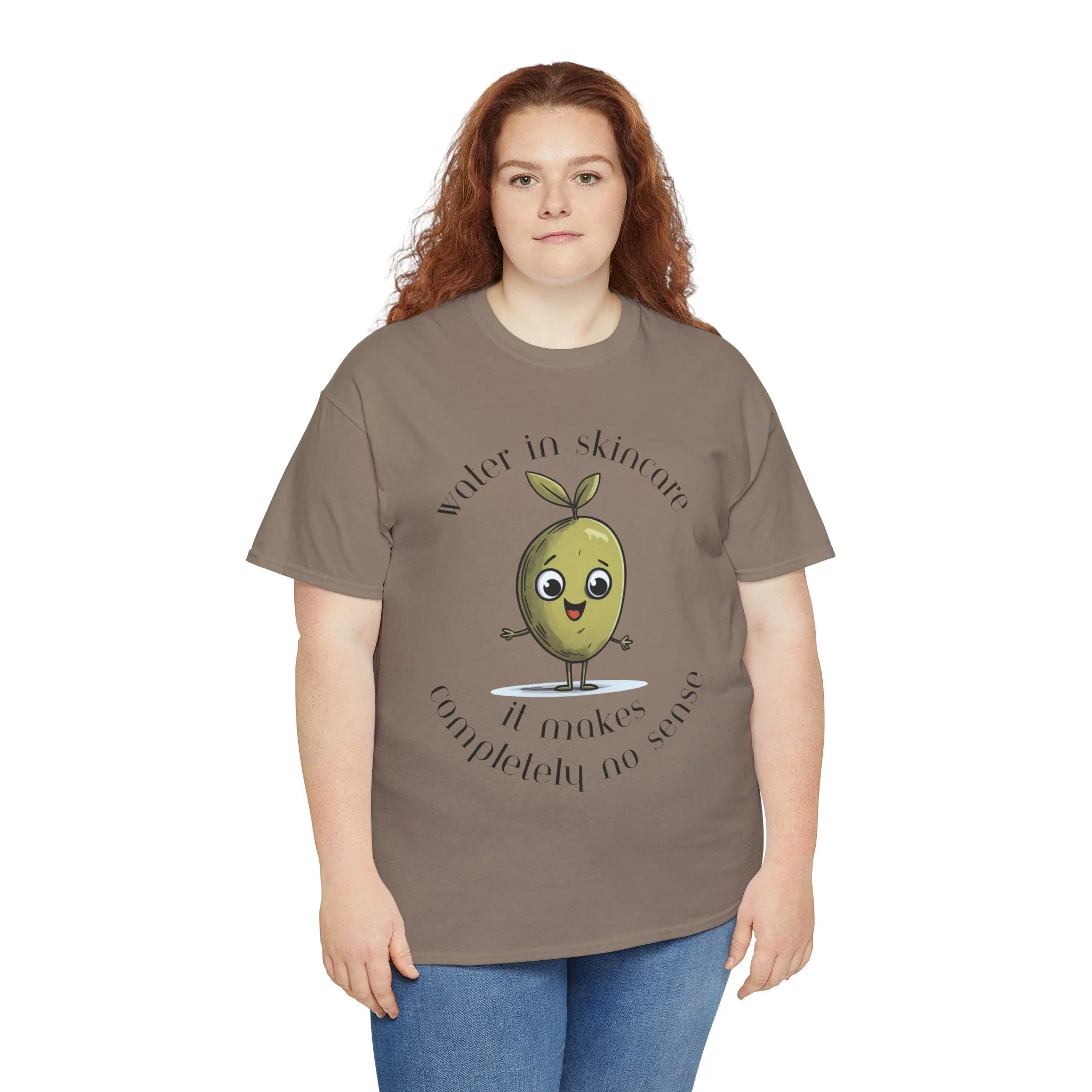 Water in skincare / olive trees / olive cartoon / Unisex Heavy Cotton Tee