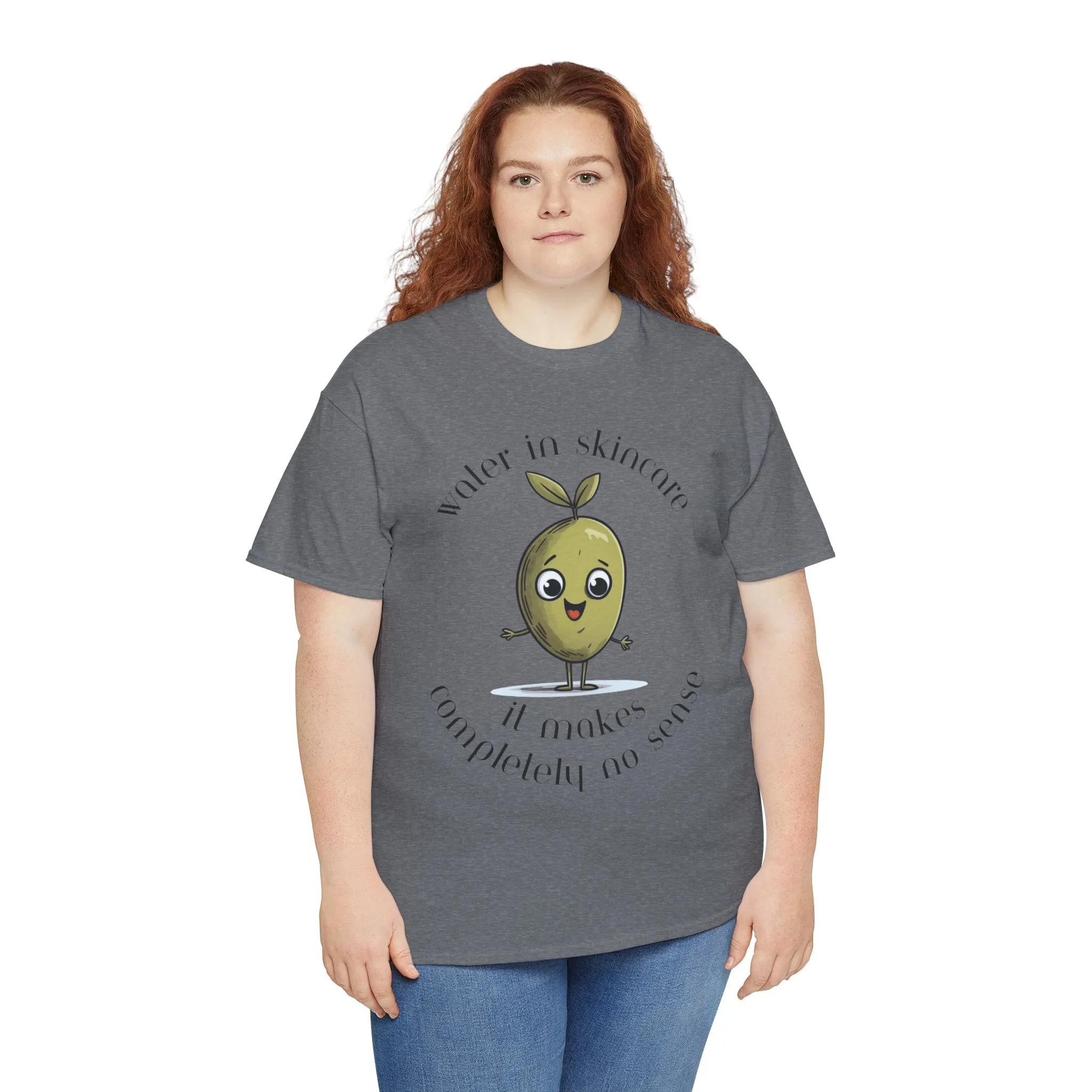 Water in skincare / olive trees / olive cartoon / Unisex Heavy Cotton Tee