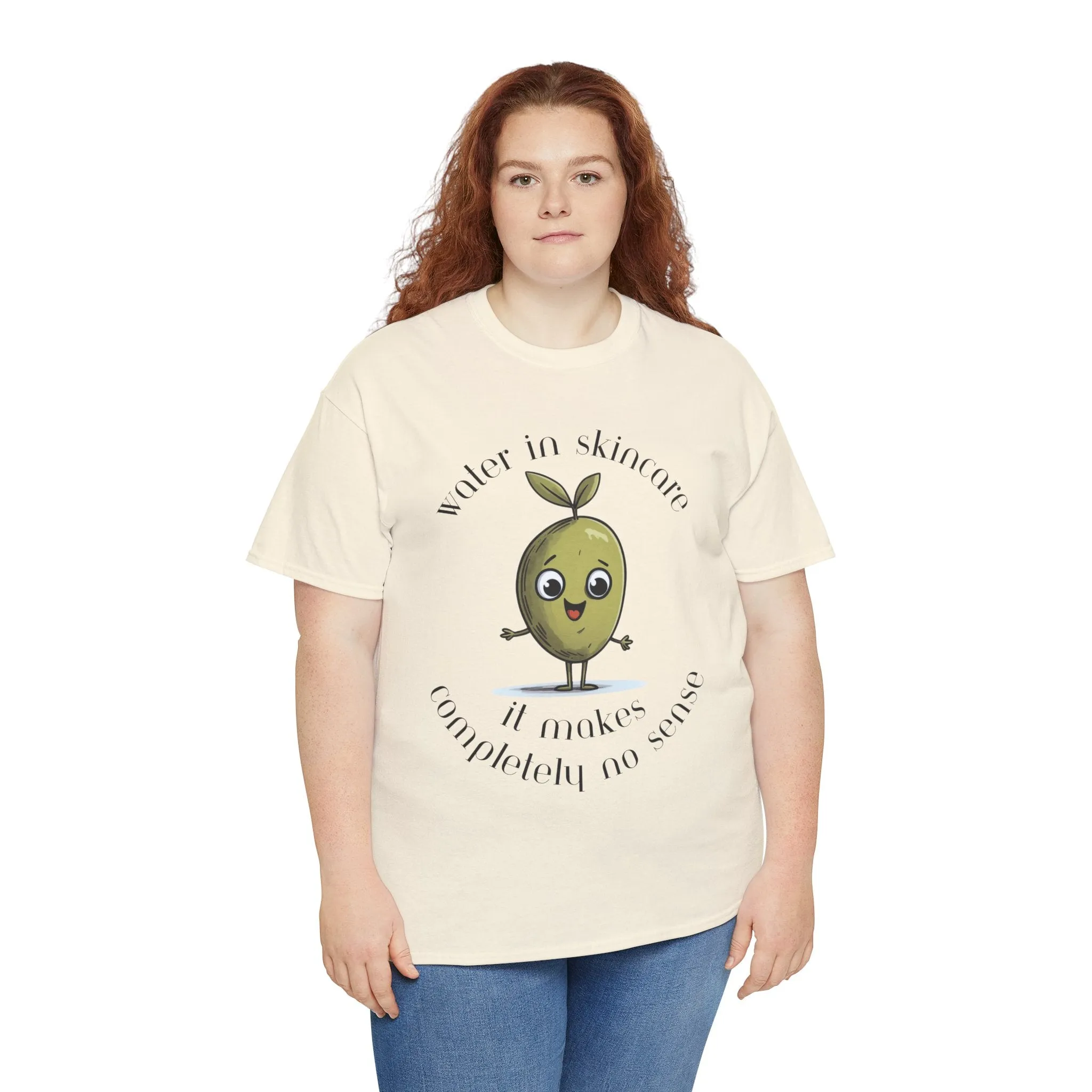 Water in skincare / olive trees / olive cartoon / Unisex Heavy Cotton Tee