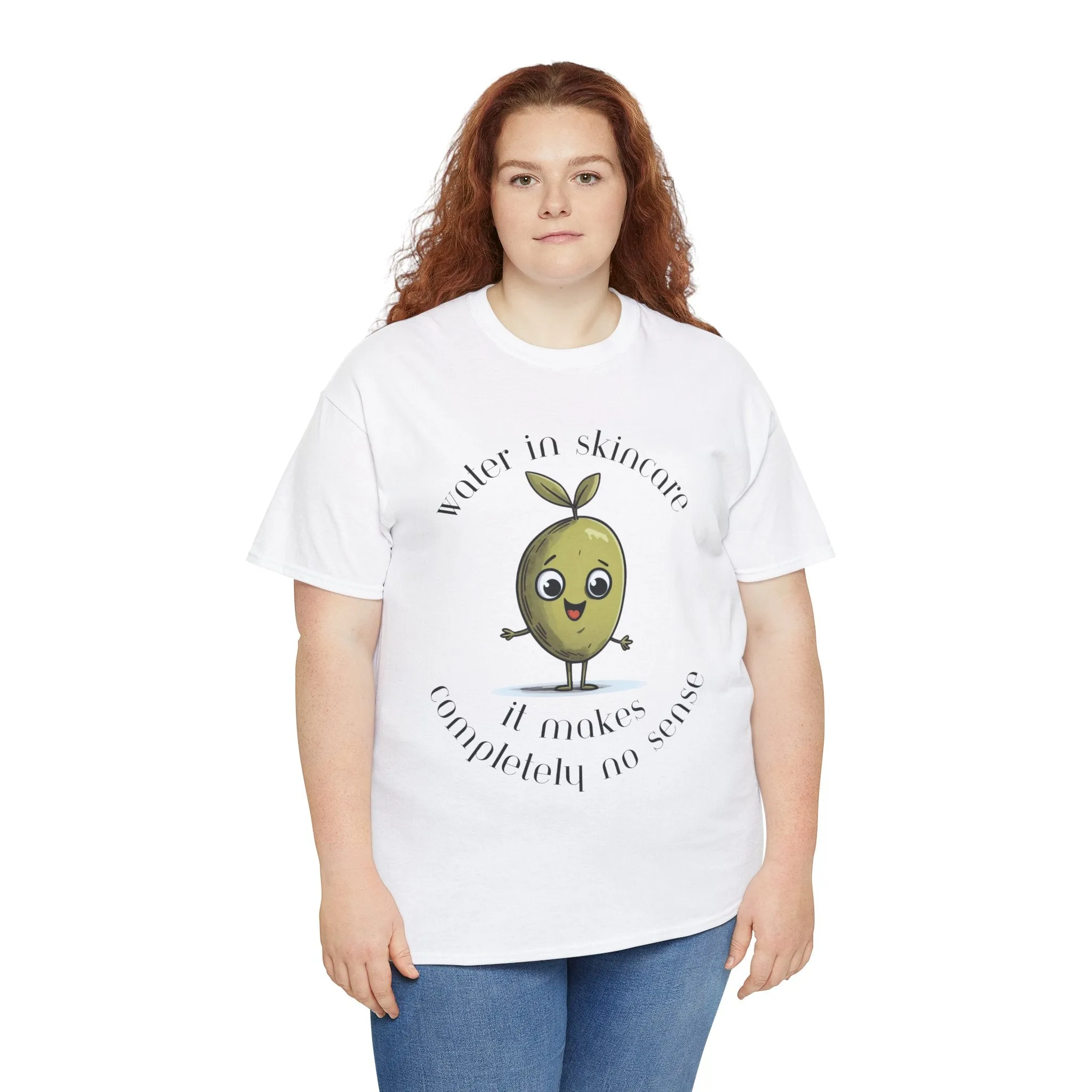 Water in skincare / olive trees / olive cartoon / Unisex Heavy Cotton Tee