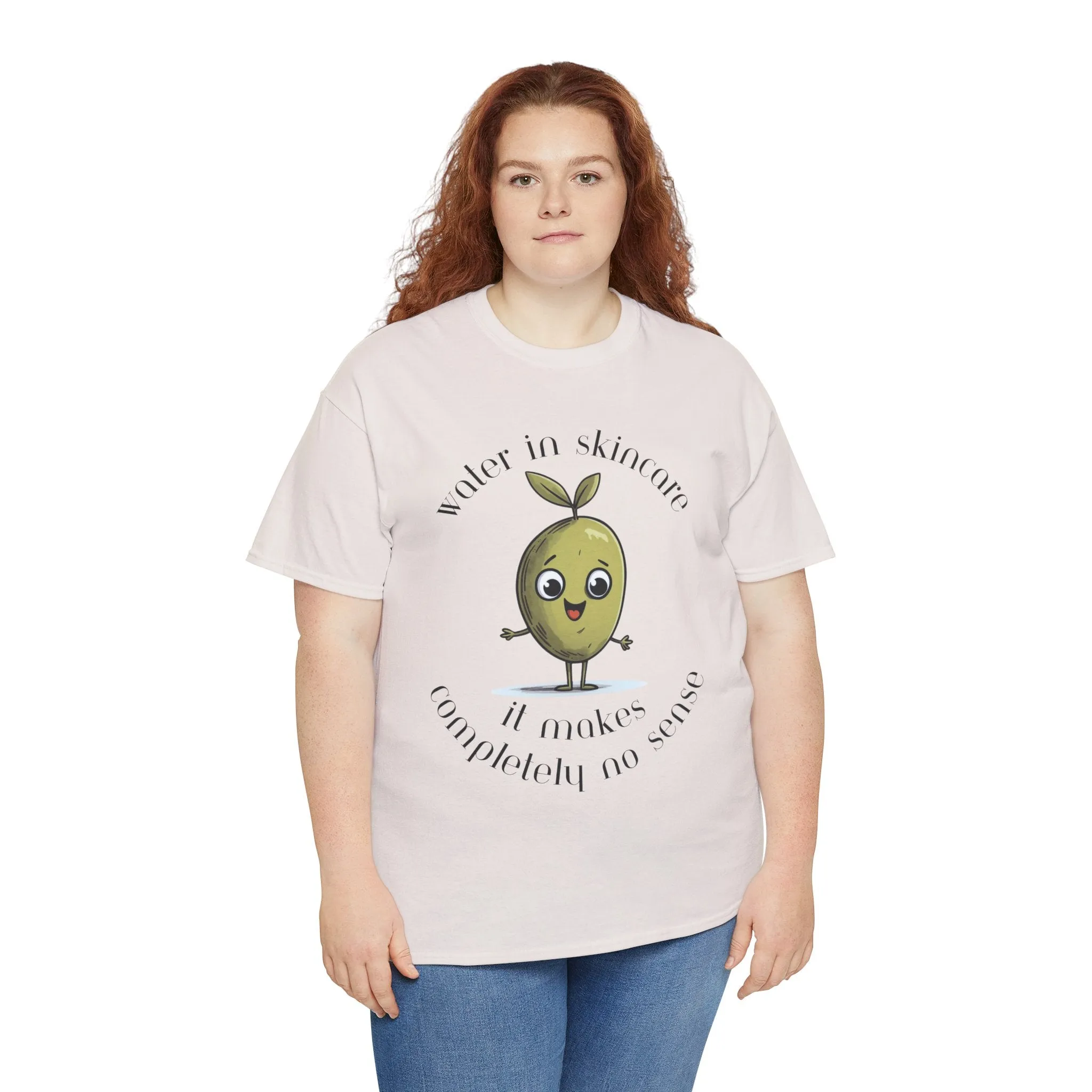 Water in skincare / olive trees / olive cartoon / Unisex Heavy Cotton Tee