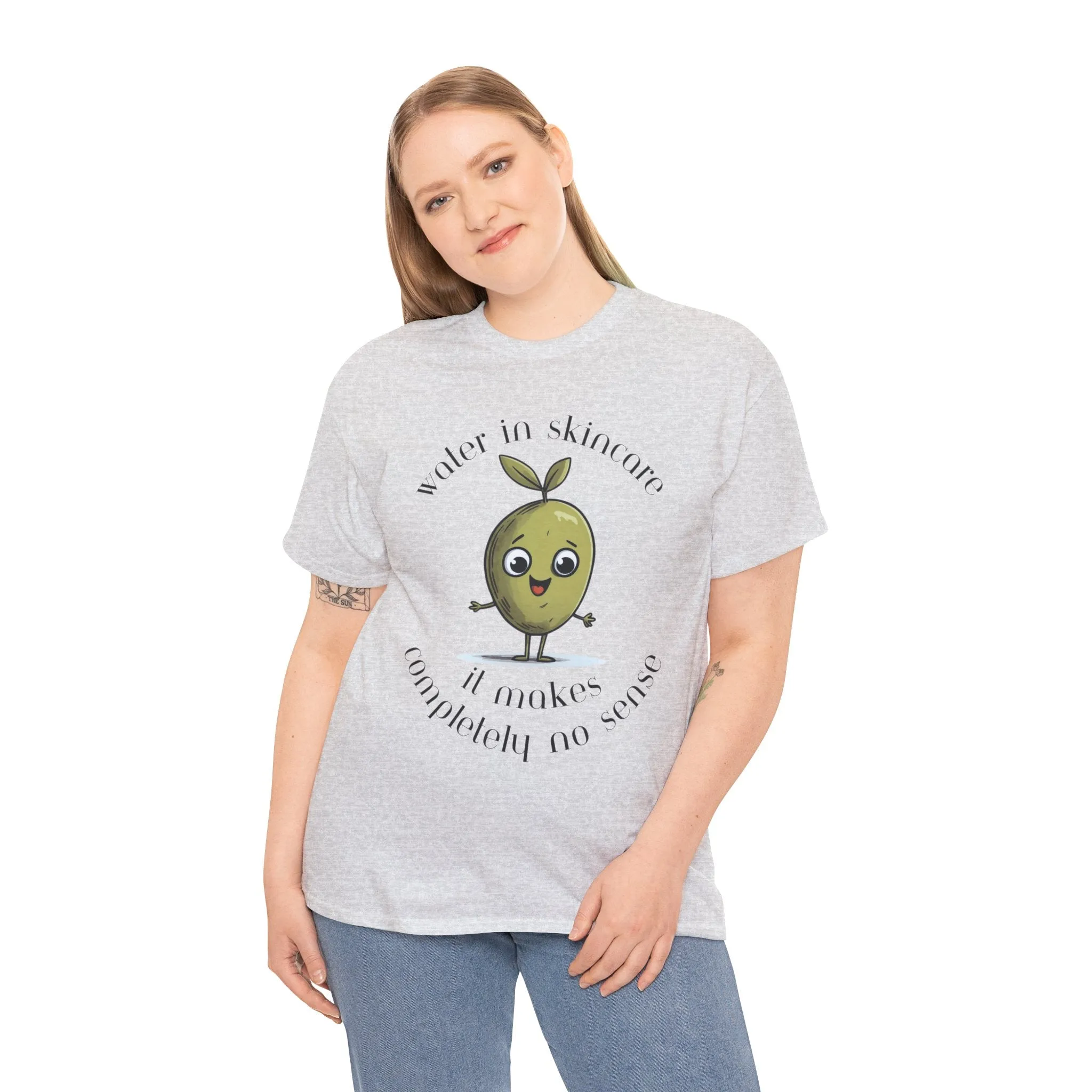 Water in skincare / olive trees / olive cartoon / Unisex Heavy Cotton Tee