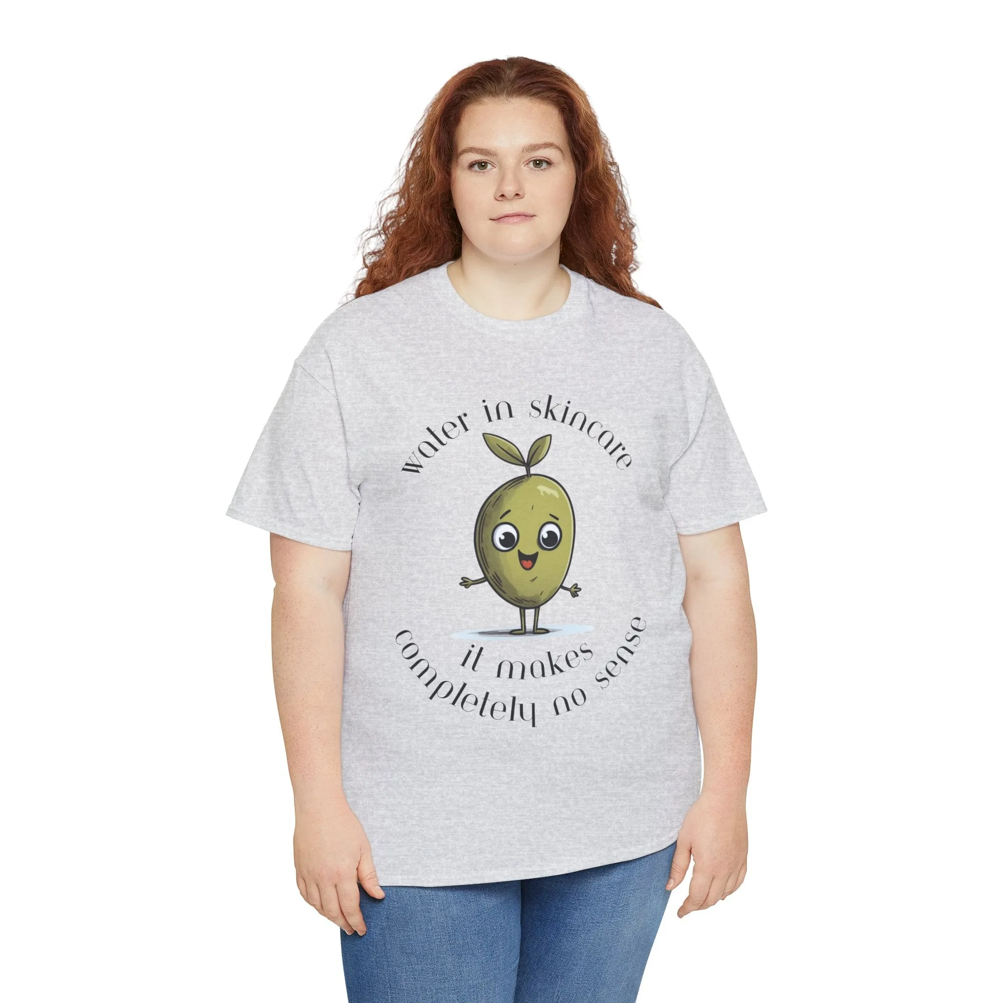 Water in skincare / olive trees / olive cartoon / Unisex Heavy Cotton Tee