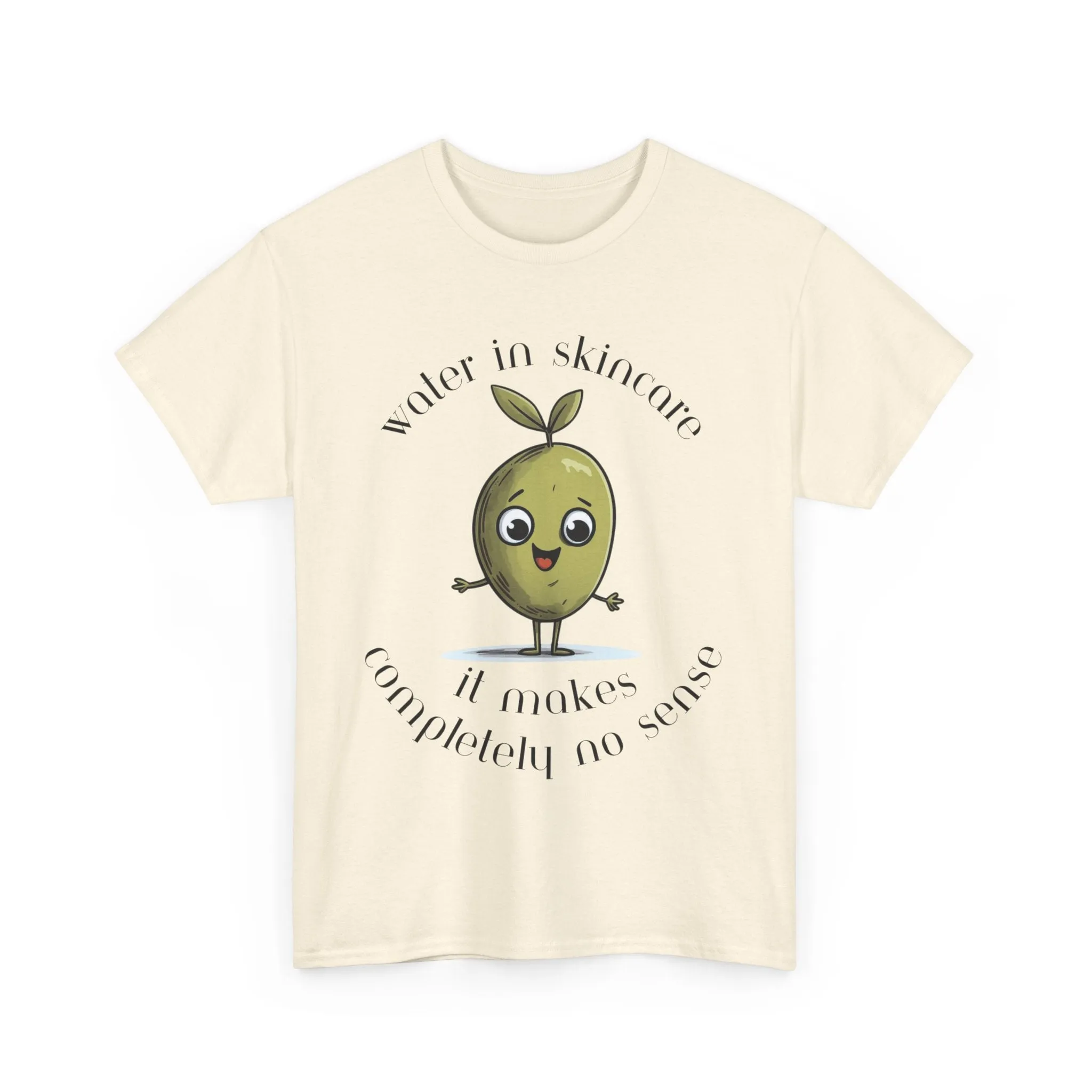 Water in skincare / olive trees / olive cartoon / Unisex Heavy Cotton Tee