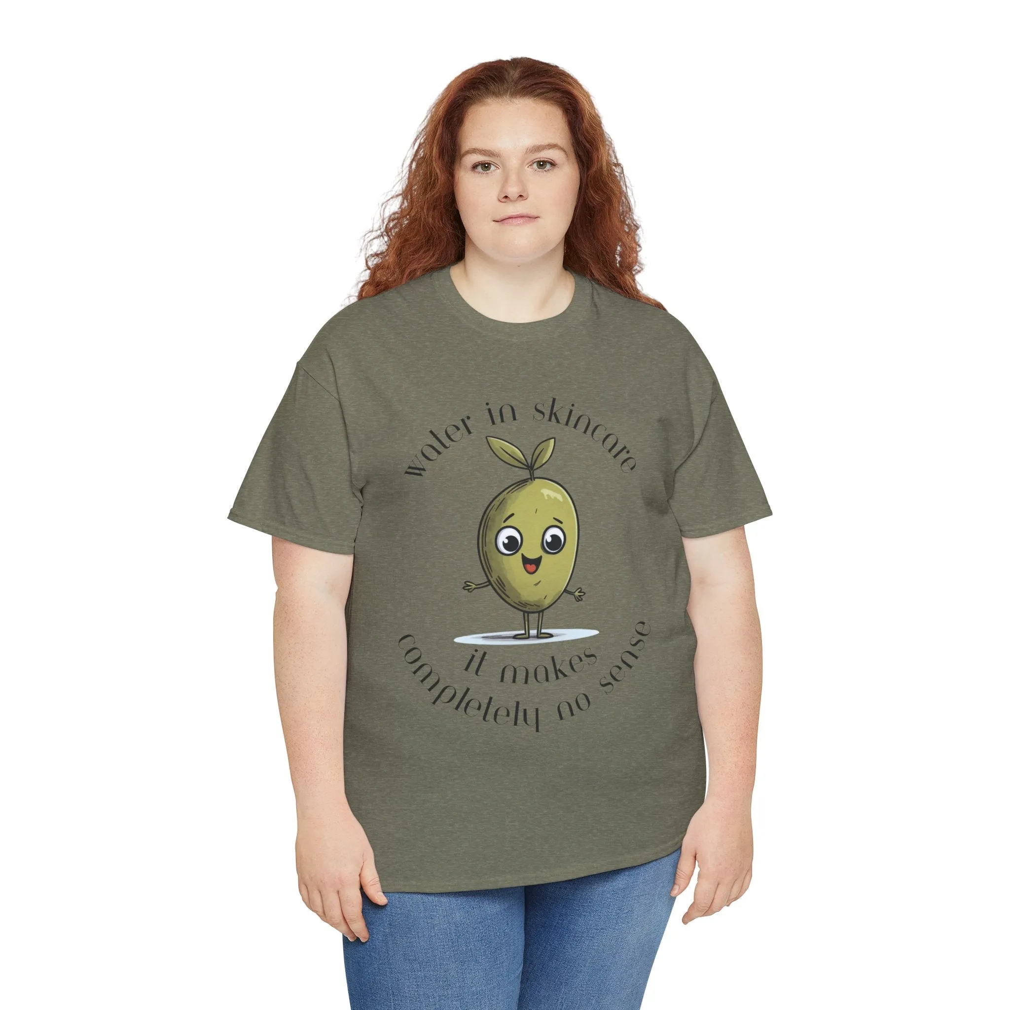 Water in skincare / olive trees / olive cartoon / Unisex Heavy Cotton Tee