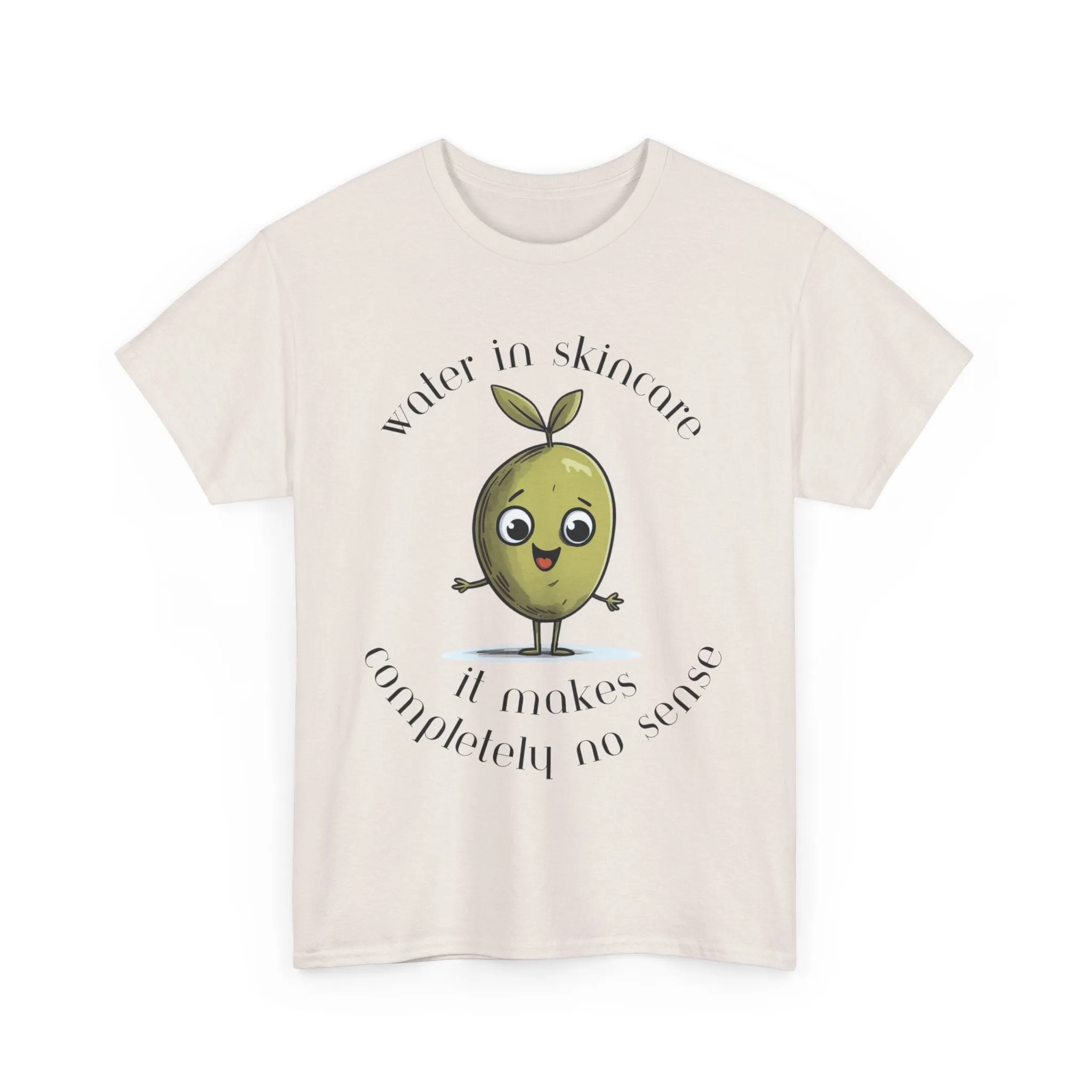 Water in skincare / olive trees / olive cartoon / Unisex Heavy Cotton Tee