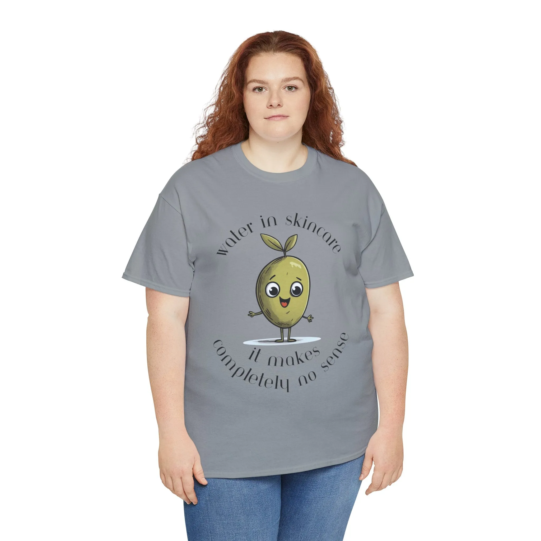 Water in skincare / olive trees / olive cartoon / Unisex Heavy Cotton Tee