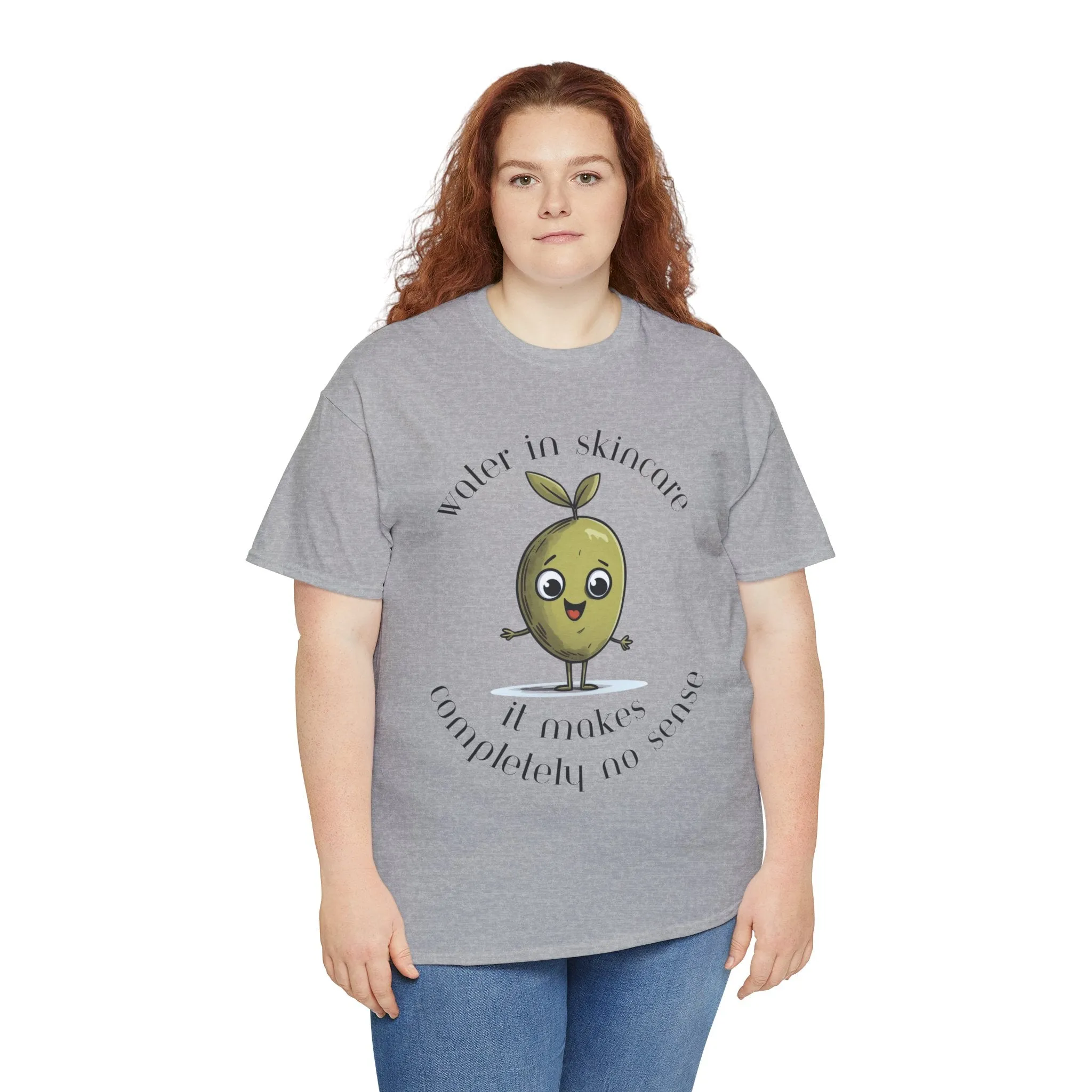 Water in skincare / olive trees / olive cartoon / Unisex Heavy Cotton Tee