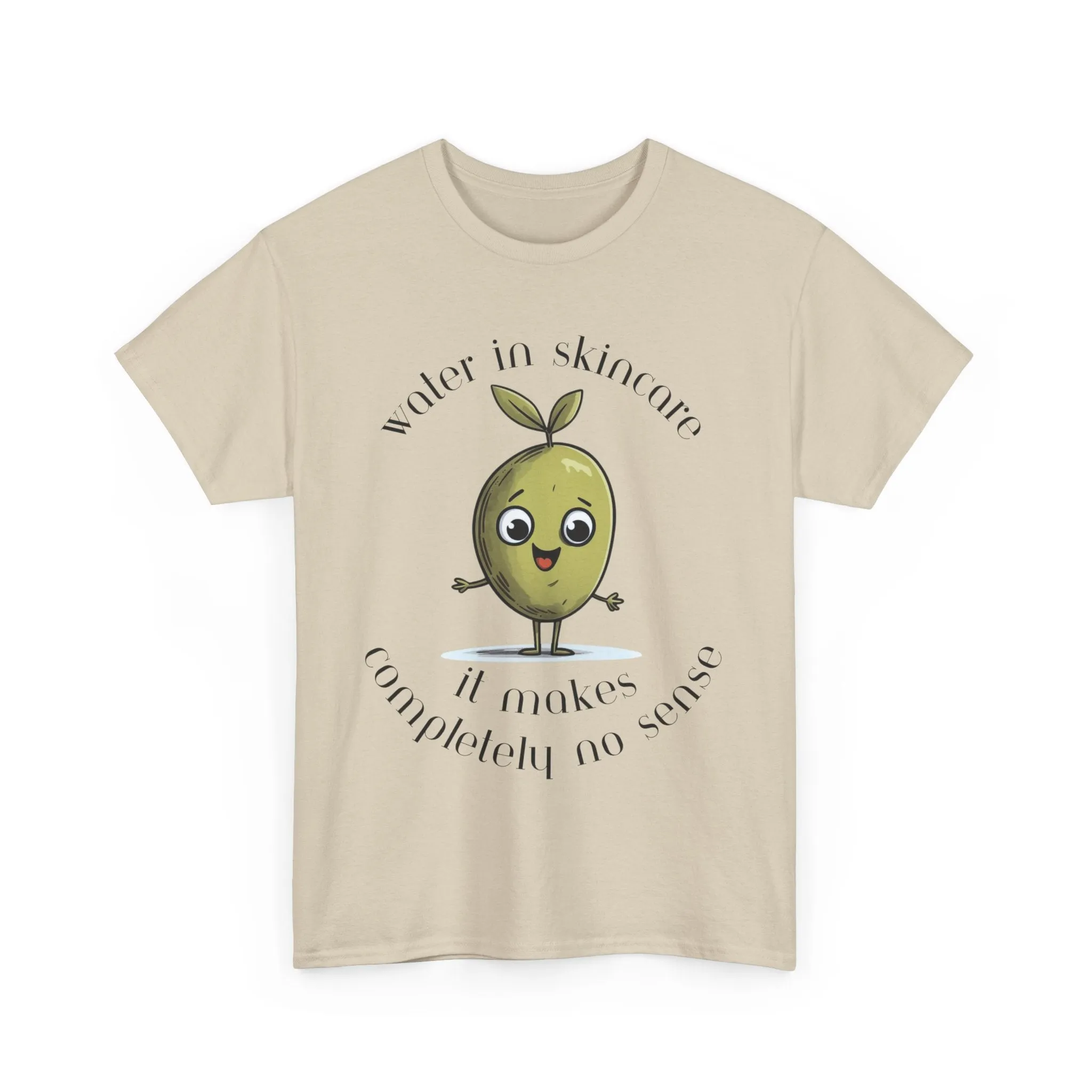 Water in skincare / olive trees / olive cartoon / Unisex Heavy Cotton Tee