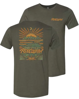 Wave Sunrise Tee (Heather Olive)