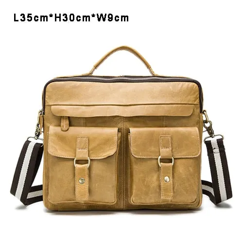Westal Bag Men'S Genuine Leather Messenger Shoulder Bag For Men Business Laptop Briefcase Male