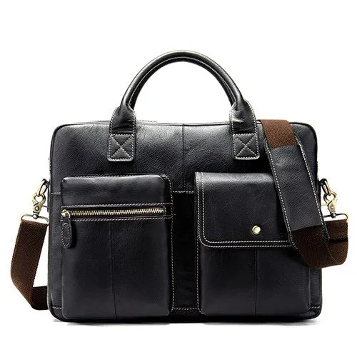 Westal Men'S Briefcases For Lawyer Genuine Leather Messenger Bag Men Leather Laptop 14 Computer