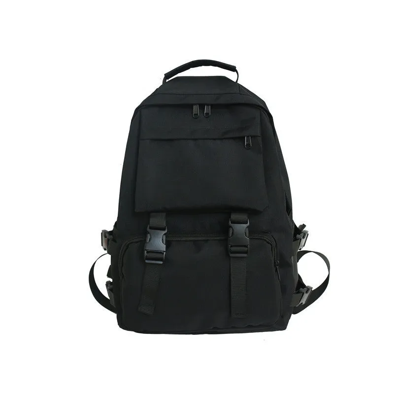 Women's & Men's & Large Capacity Black Lightweight Korean Backpacks