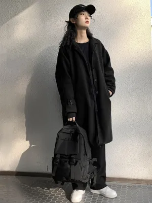 Women's & Men's & Large Capacity Black Lightweight Korean Backpacks