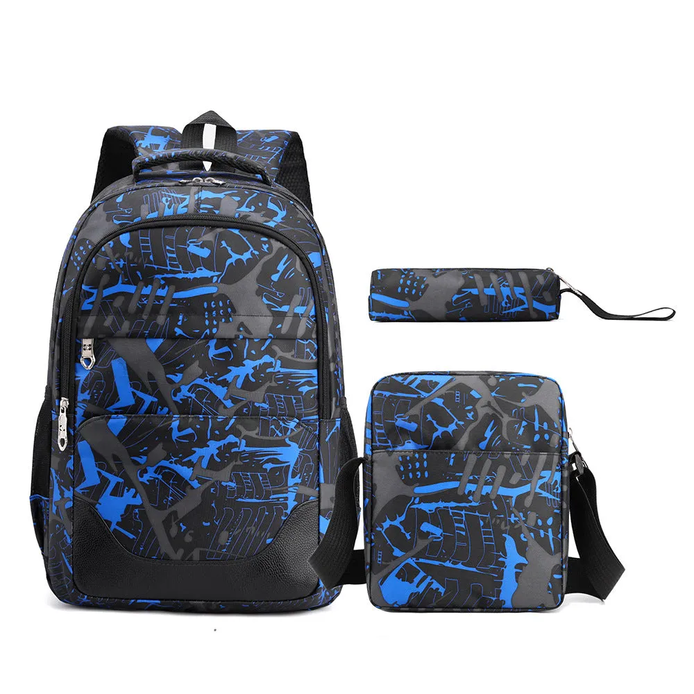 Women's & Men's & Preppy Style Junior High Three-piece Backpacks