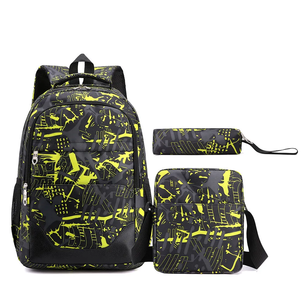 Women's & Men's & Preppy Style Junior High Three-piece Backpacks