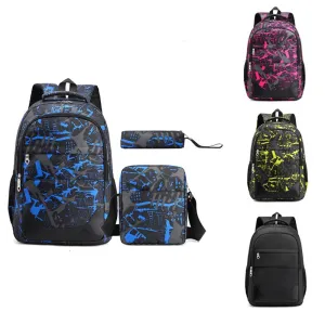 Women's & Men's & Preppy Style Junior High Three-piece Backpacks
