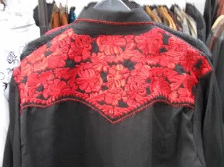 Women's Vintage Western Shirt Collection: Scully Gunfighter Black & Crimson