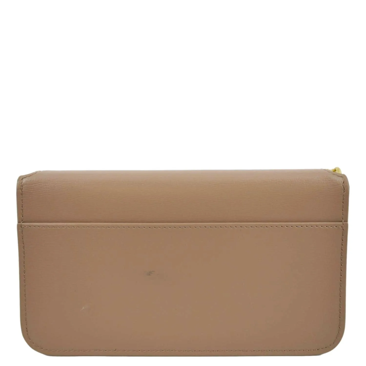 YVES SAINT LAURENT Cassandre Phone Holder Leather Shoulder Bag Dark Beige
