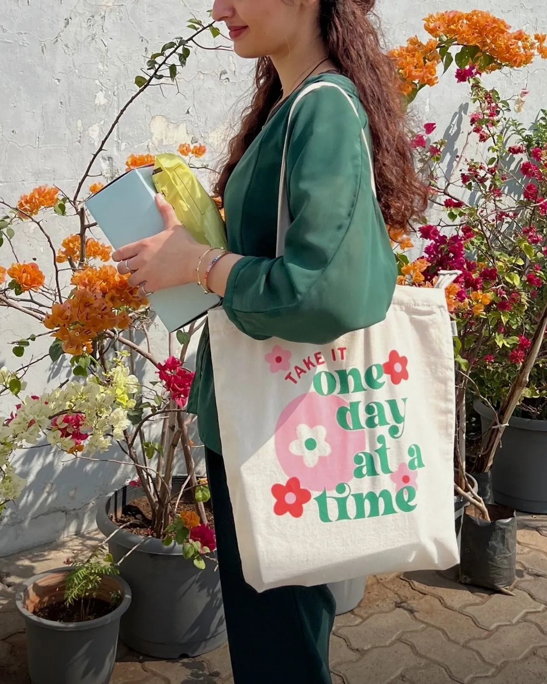 Zipper Tote Bag - Blooming